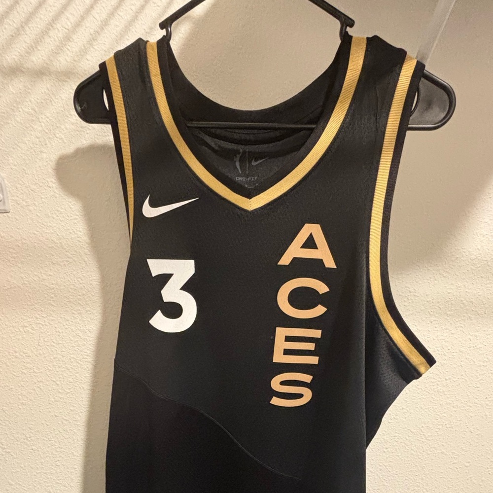 Nike Black and Gold Aces Jersey